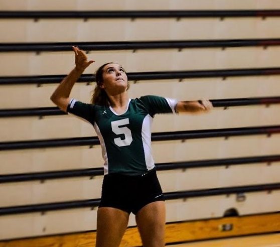 Volleyball player setting a ball — hand and wrist treatment
